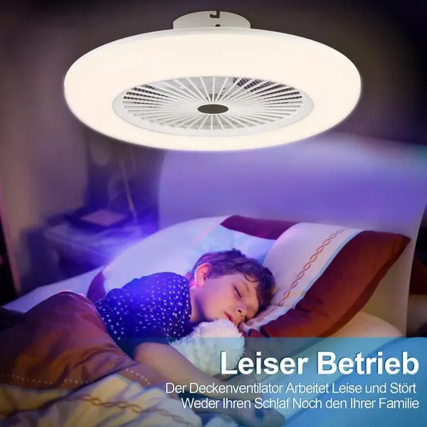 Ceiling Fan With Remote Control And LED Lighting E27 Lamp_voghion.com