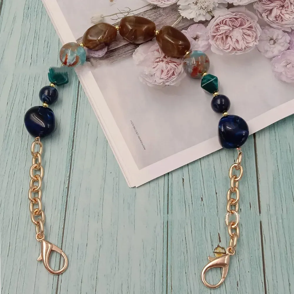 1 stuks kleurrijke acryl handtas riem handvat kraal vervangbare hars steen polsband portemonnee riem DIY tas onderdelen accessoires_voghion.com