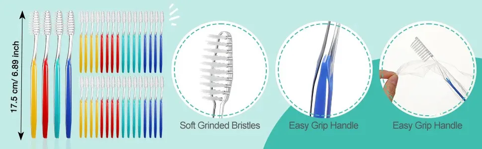100 Individual Packaged Bulk Disposable Travel Soft Bristle Toothbrushes Single Pack Camping 241125_voghion.com