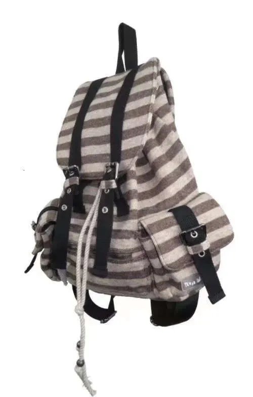 Jeans a righe uguali giapponese e coreano funzionale casual plaid grande capacità coppia borsa a tracolla zaino_voghion.com