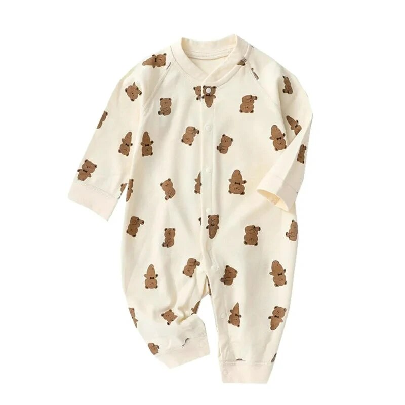 Autumn Baby Romper for Boys Girls Clothes Cartoon Bear Printed Jumpsuit Newborn One-Pieces Onesie Korean Toddler Infant_voghion.com