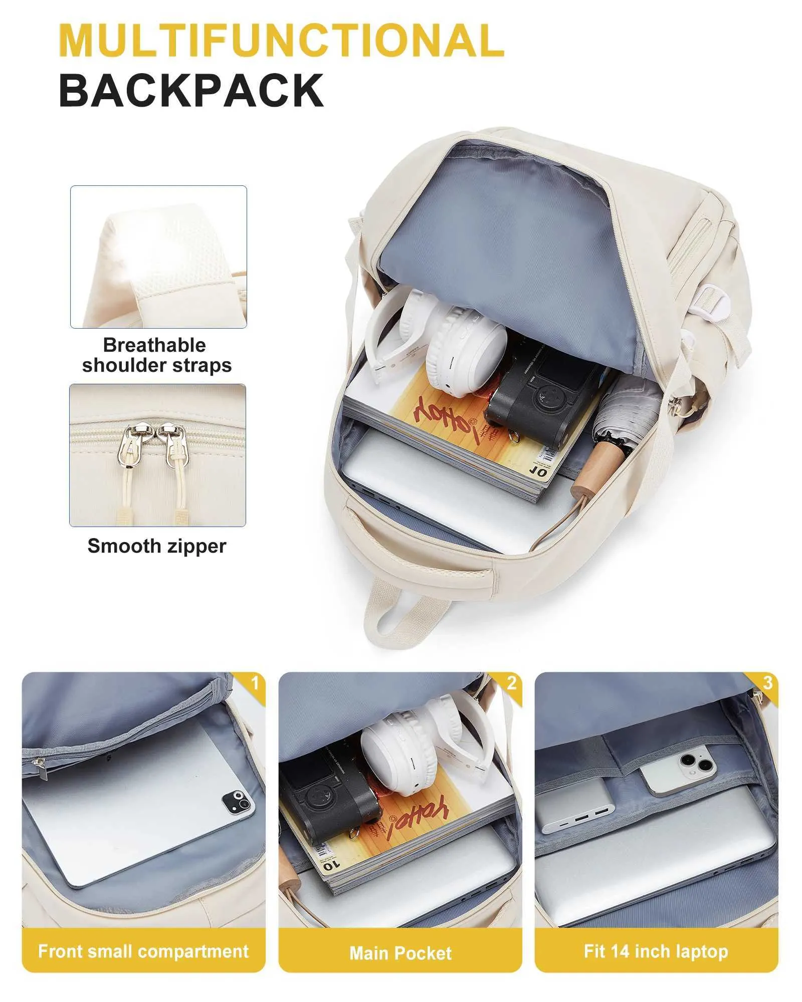 Sac à dos d'école pour filles et garçons, grande capacité, imperméable, pour adolescents, pour hommes et femmes, sac à dos de voyage, pour ordinateur portable, Kaii_voghion.com