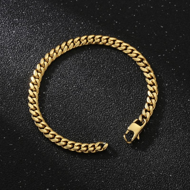 Bracciali da uomo in acciaio al titanio tinta unita alla moda_voghion.com