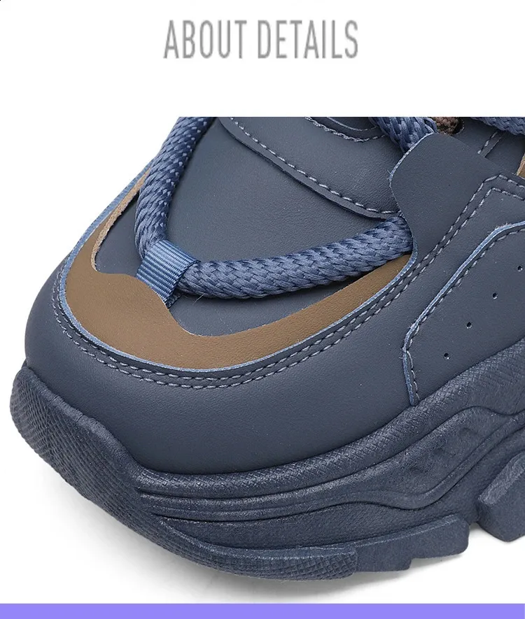 Chunky Dad Sneakers Men Breathable Lace-up Platform Running Shoes_voghion.com