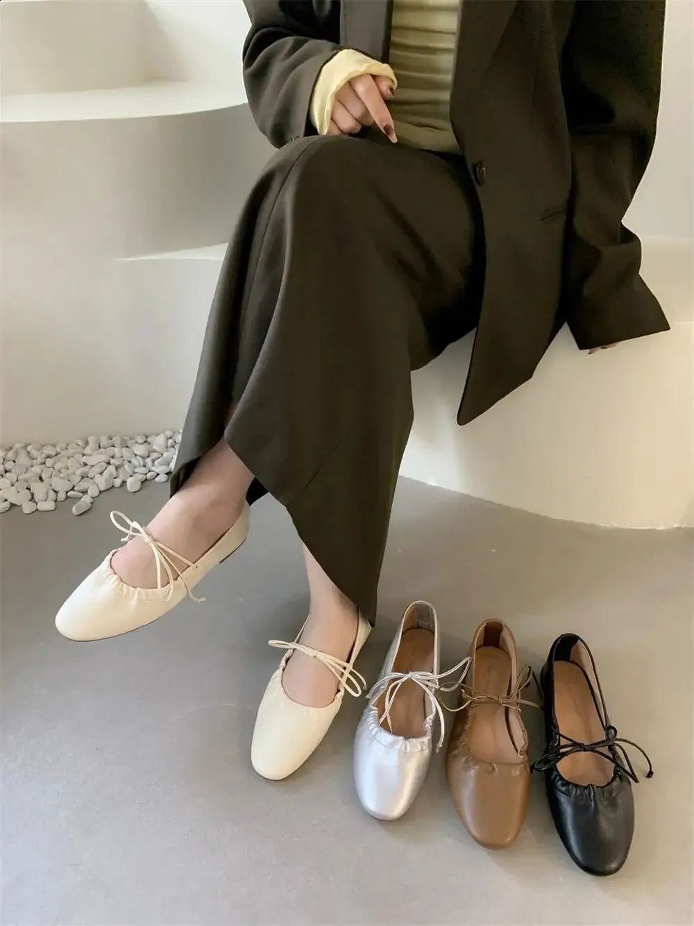Mary Jane scarpe da ballo comode e casual con punta tonda e bordo scorrevole da donna, morbide e morbide, 240904_voghion.com