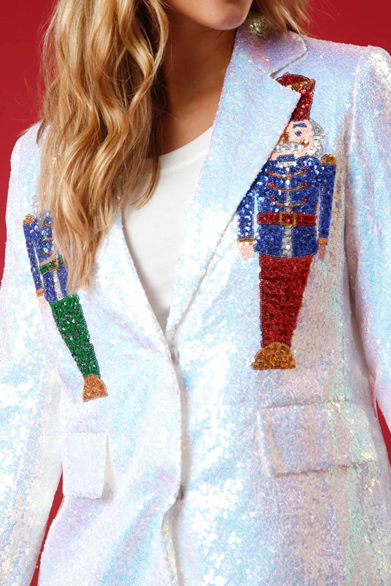 Damenbekleidung Herbst und Winter Weihnachten neuer lockerer Anzug INS Pailletten Party mehrfarbige Tops für Frauen_voghion.com