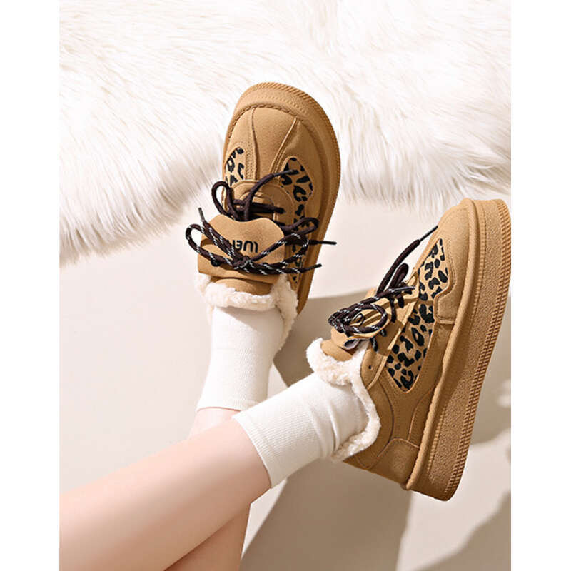 Scarpe da ginnastica invernali in velluto con fondo spesso e caldo cotone da donna leopardate_voghion.com