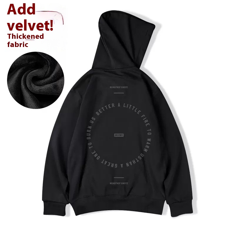 Herr plus size hoodie i plysch höst vinter lös passform_voghion.com