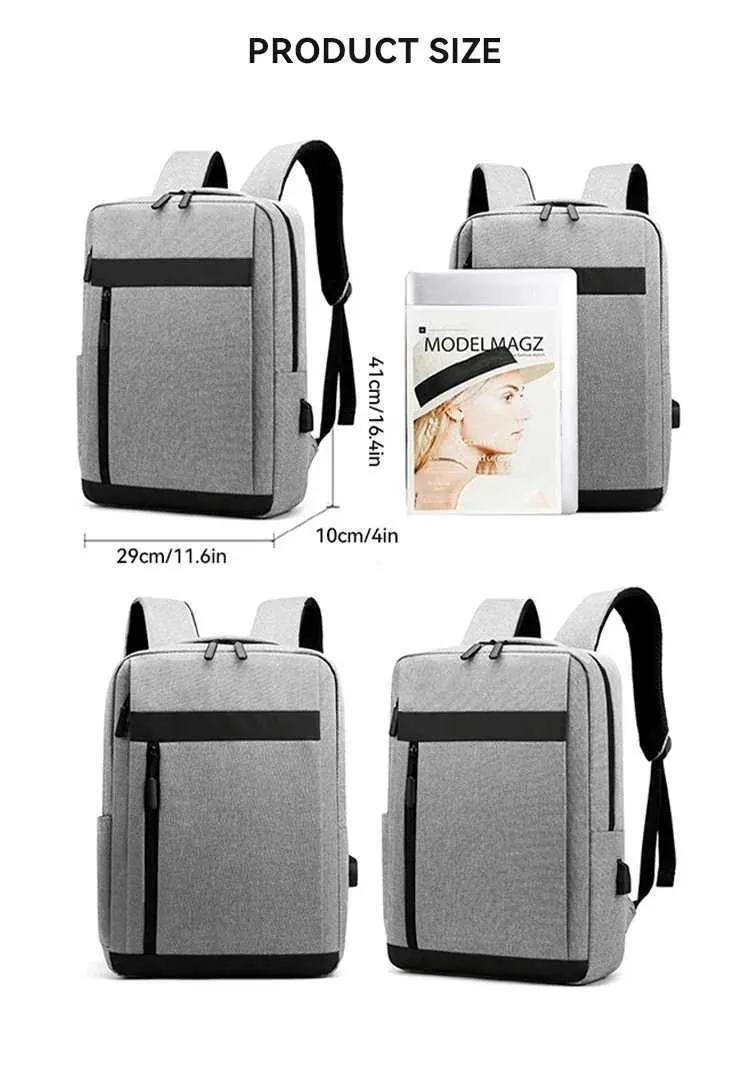Rucsac pentru laptop de afaceri, capacitate mare, multifuncțional, cu încărcare USB, impermeabil, cu film, geantă de umăr casual pentru laptop_voghion.com