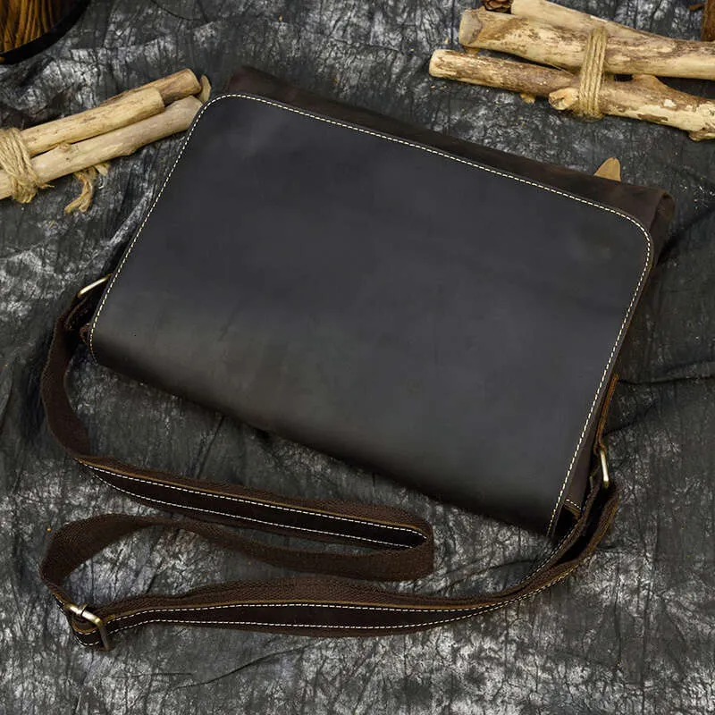 Vintage Crazy Horse Aktentaschen Laptop Büro Für Männer Abdeckung Messenger herren Leder Tasche Computer Taschen_voghion.com