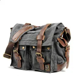 Retro locomotive universal waterproof side motorcycle canvas knight saddle bag 240824_voghion.com