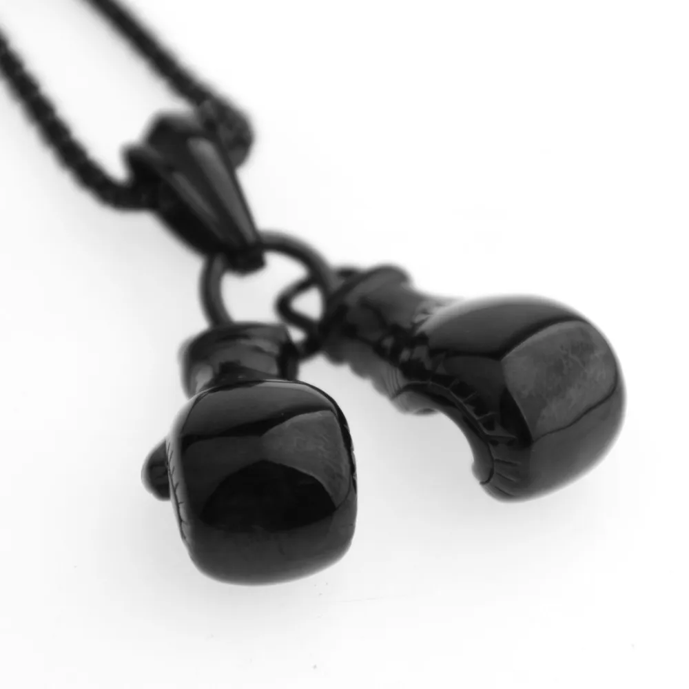 Pendant Necklaces 2pcs/set Mens Unisex Stainless Steel Sier Color/gold Black Boxing Gloves Necklace Sport Colar Jewelry_voghion.com