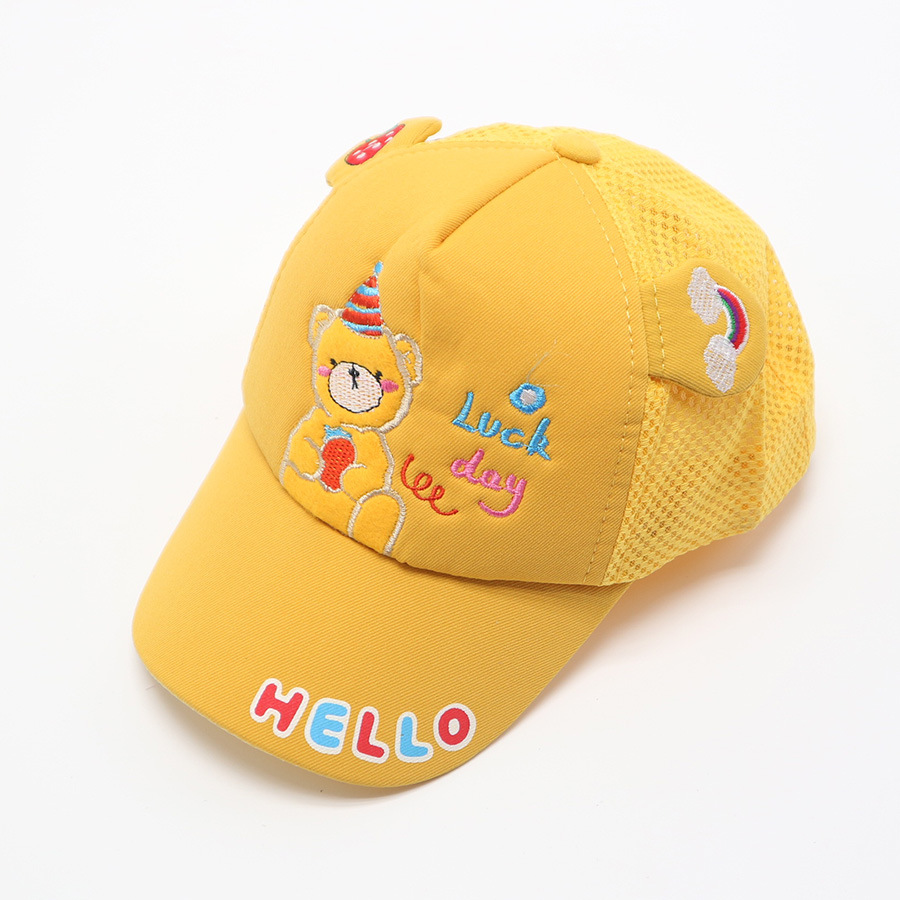 Berretto da baseball per bambini, berretto a rete, cappello estivo, cappello da sole, ragazzi e ragazze, parasole, simpatico cartone animato, protezione solare, protezione solare, orso_voghion.com