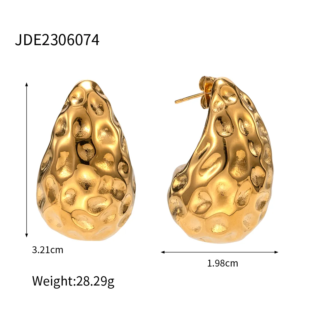 Collier pendentif goutte d'eau en acier inoxydable plaqué or PVD pour femme avec chaîne légère et étanche en métal_voghion.com
