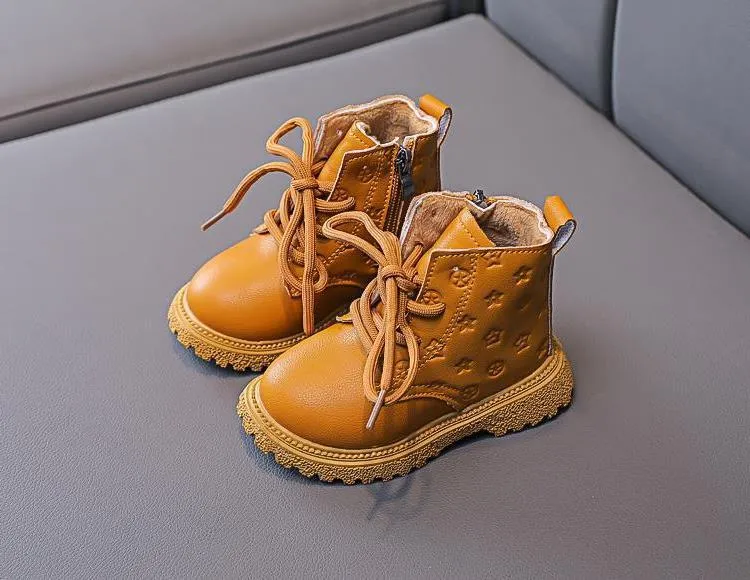 Kid Kleinkind Mode Herbst Winter Jungen Britischen Plüsch Kurze Kinder Mädchen Knöchel Cutefeet Junge Mädchen Stiefel Kinder Schuhe Größen_voghion.com