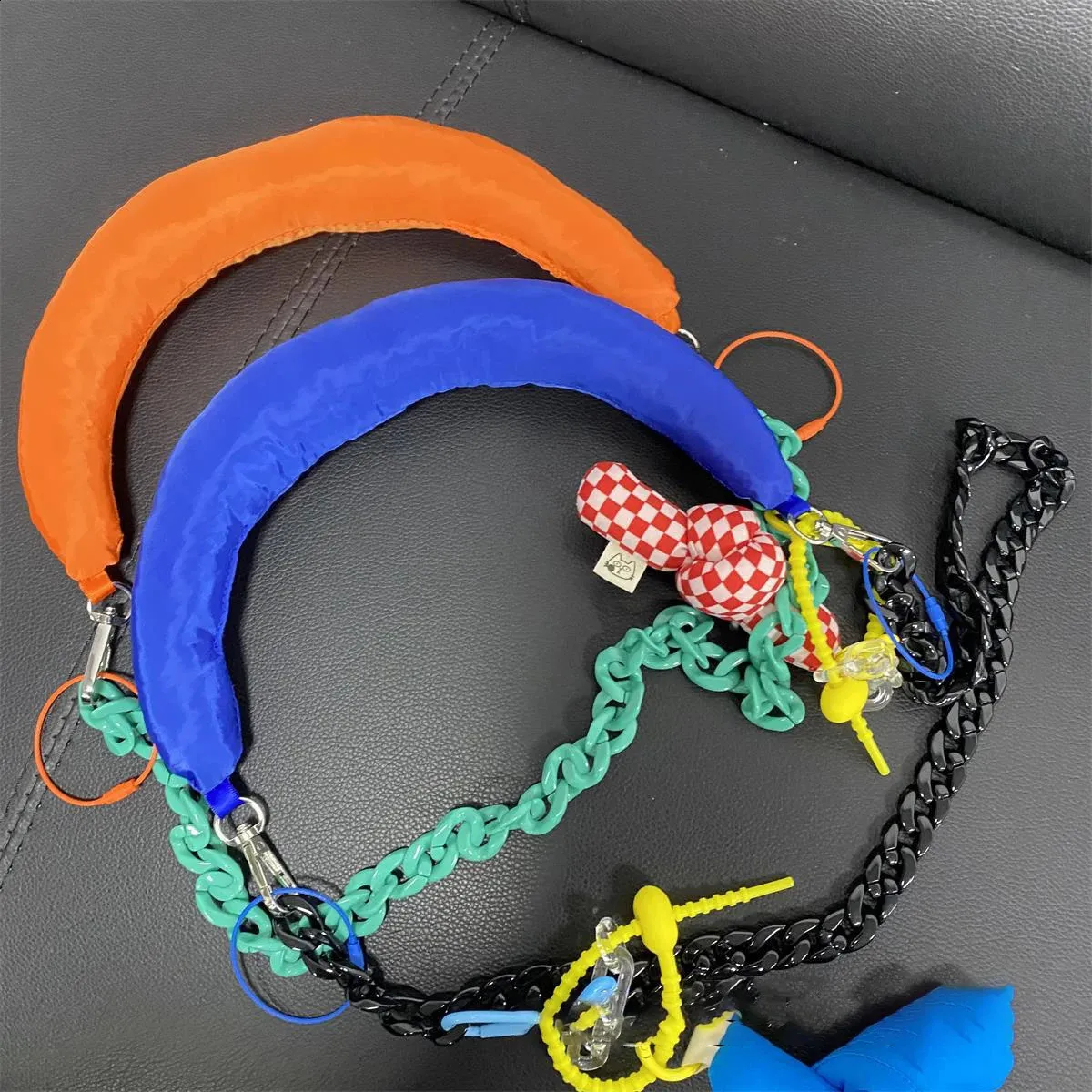 1Pc gebreide kleine verlengriem pols kleurrijke trekknoop tas schouderband Koreaanse mode tas hanger accessoires_voghion.com