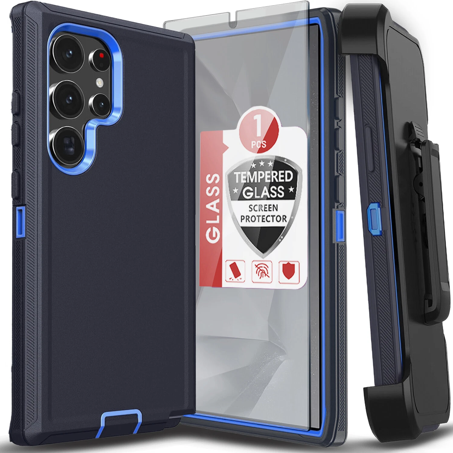 For Samsung Galaxy S25 Ultra S24 S23 S22 S20 FE Case Phone Cover + Screen Glass_voghion.com