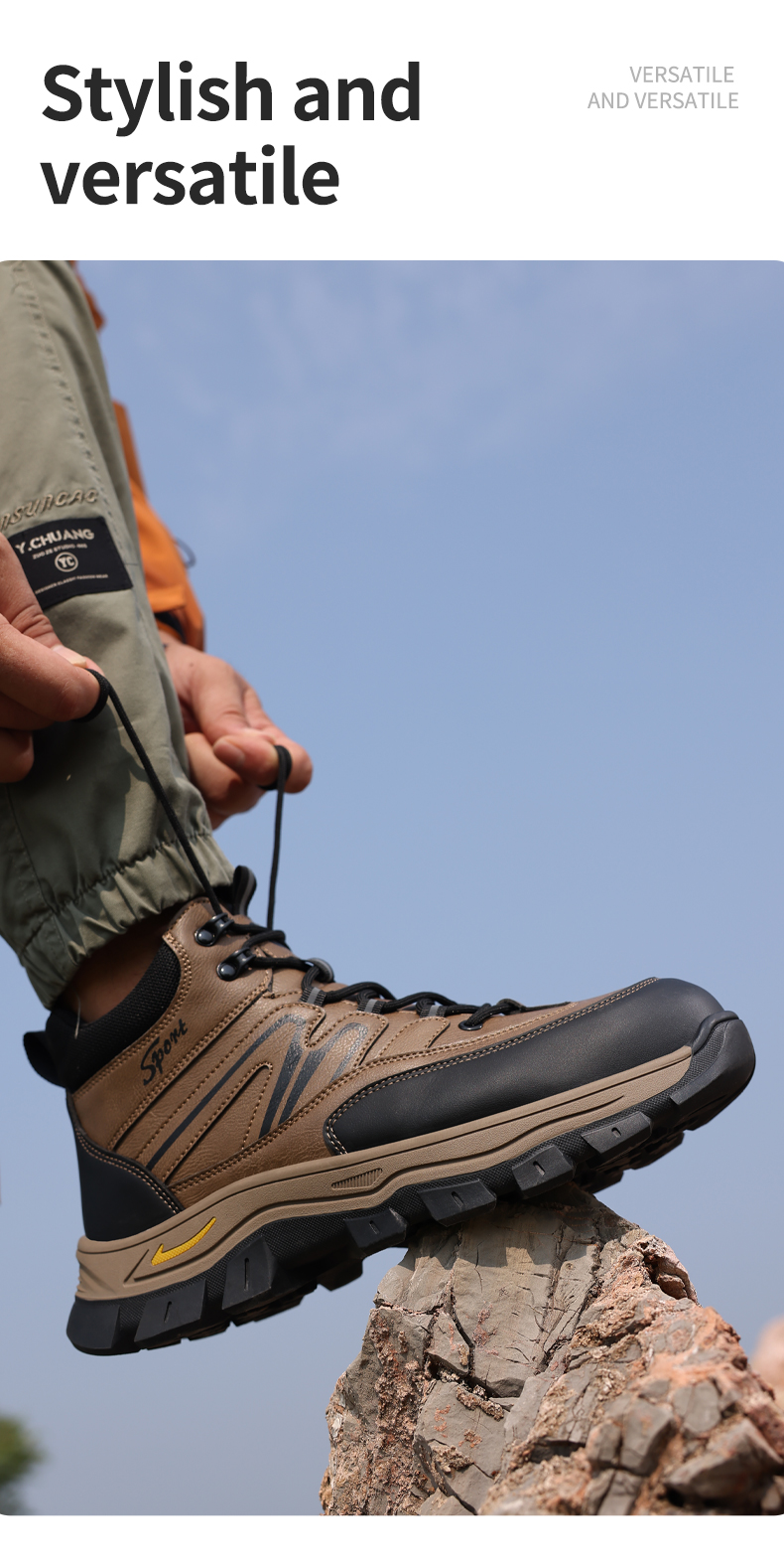 Scarpe antinfortunistiche GUYISA Scarpe da lavoro impermeabili Stivali con punta in acciaio Taglio alto 5059 38-45_voghion.com