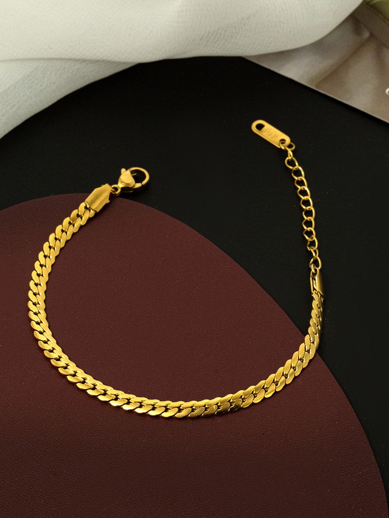 Bracciale cubano in acciaio e titanio, stile hip-hop minimalista di alta qualità, unisex, resistente alla luce._voghion.com