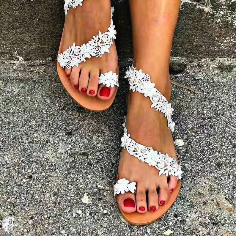 Sandali donna spiaggia stile retrò scarpe basse estive_voghion.com