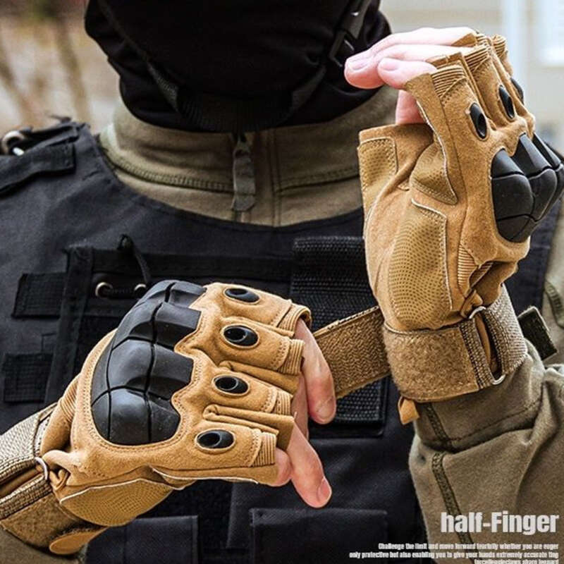 【Zacht en duurzaam】 Navy SEAL Tactical Handschoenen Black Hawk Half Finger Ademend Buitensporten Antislip Slijtvast_voghion.com
