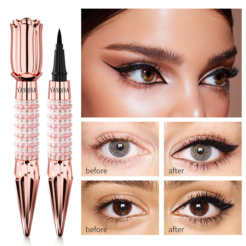 YANQINA Yanqina Scepter su geçirmez, tere dayanıklı, serin siyah renkli eyeliner sıvı kalem_voghion.com