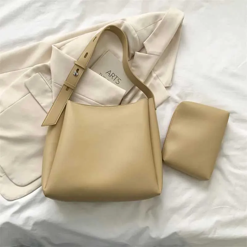 Sac à main et portefeuille en cuir tendance 2024 pour femme, simple, grande capacité, bandoulière, Y241011_voghion.com