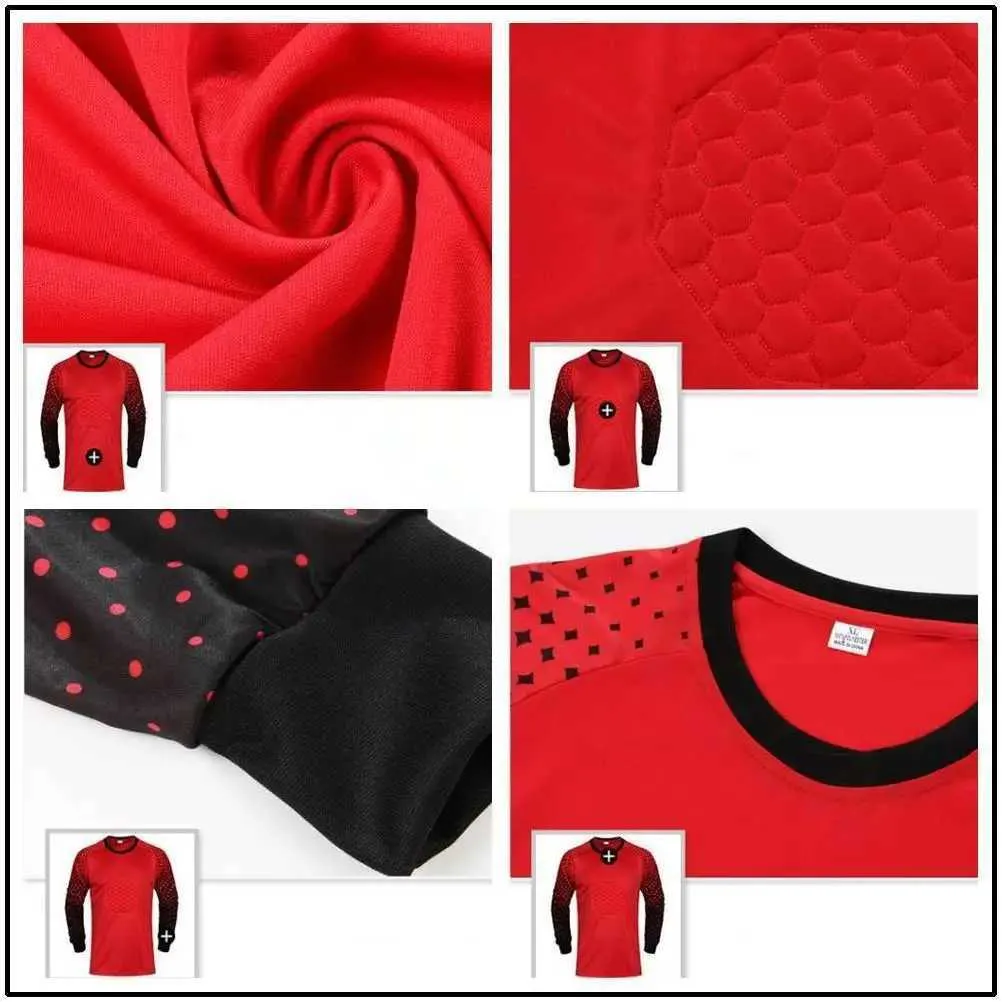 Conjunto de camisetas de portero de fútbol para adultos y niños, uniforme de fútbol para niños y hombres, camisa y pantalones de portero con protección de esponja_voghion.com
