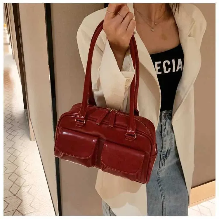 Dames satchel handtas van lakleer designer schoudertas rood_voghion.com
