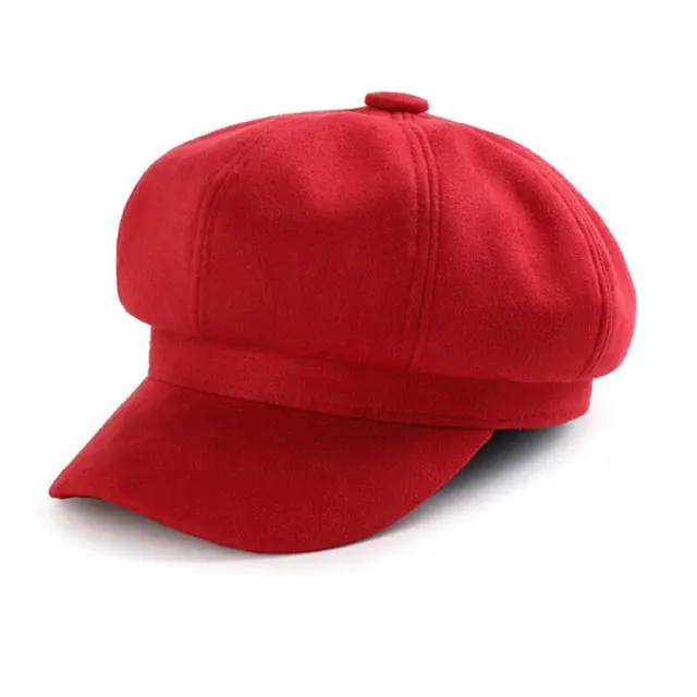 Venta caliente de sombreros y gorras de tela de gamuza casuales, gorra de panadero ajustable de color sólido, boina de vendedor de periódicos, sombrero de boina_voghion.com