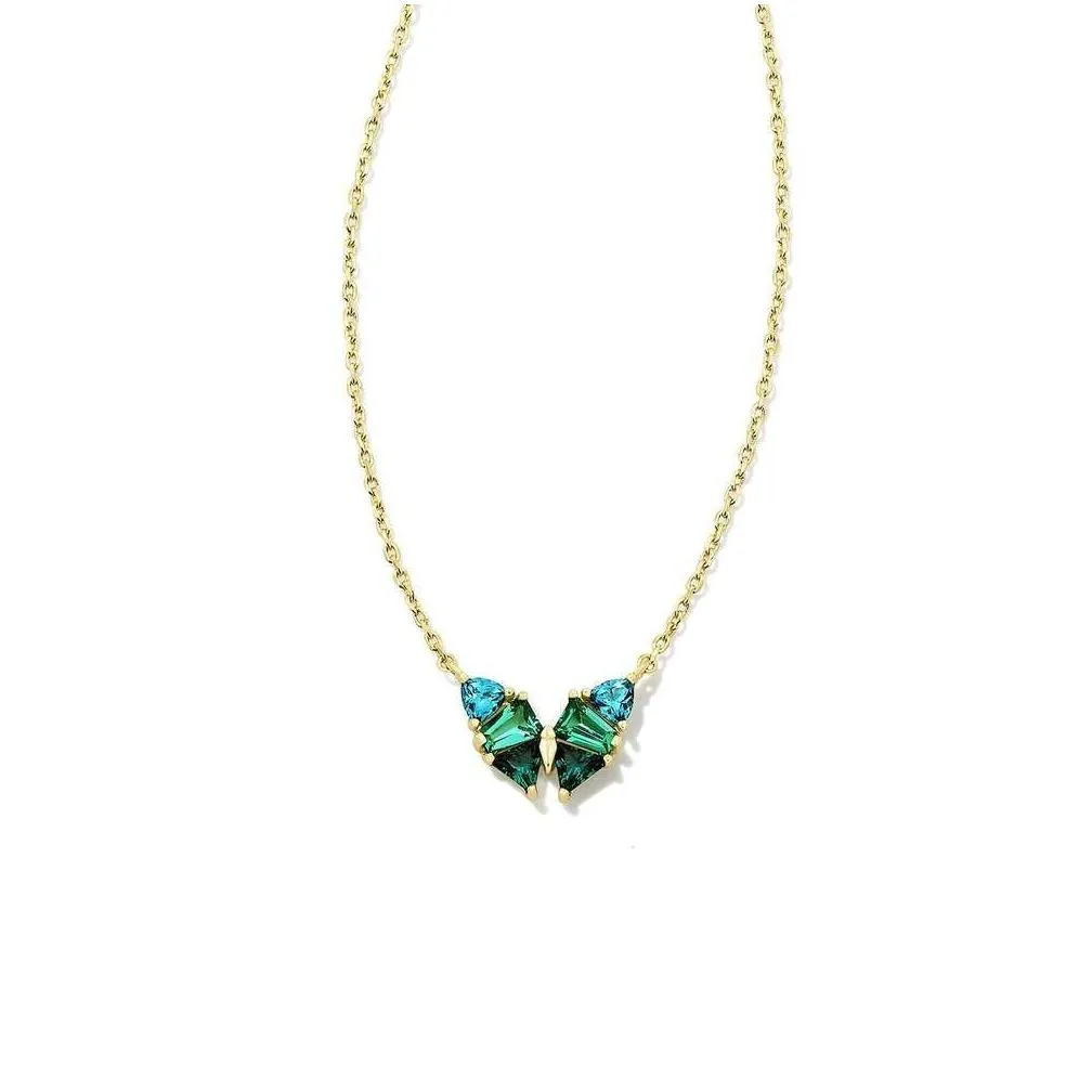 Butterfly Zircon Crystal Pendant Necklace For Women Elegant Style_voghion.com