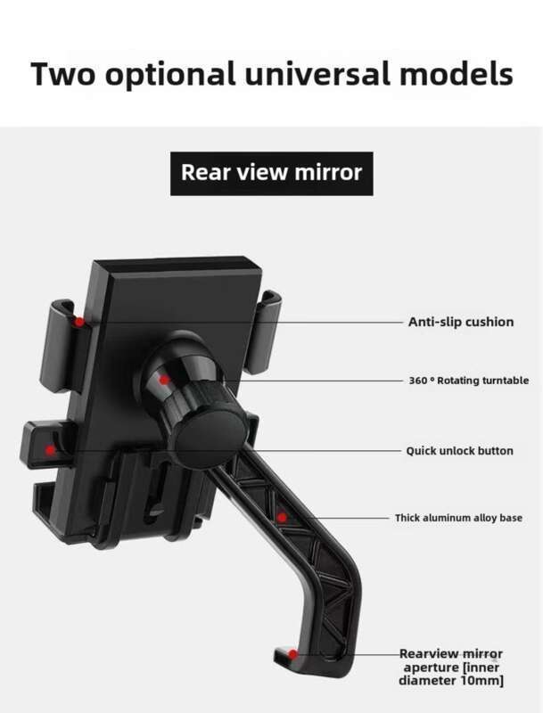 Mobiler Motorrad-, Elektrofahrrad-, Halter-, Fahrer-stoßdämpfender Aluminium-Handyhalter für den Außenbereich_voghion.com