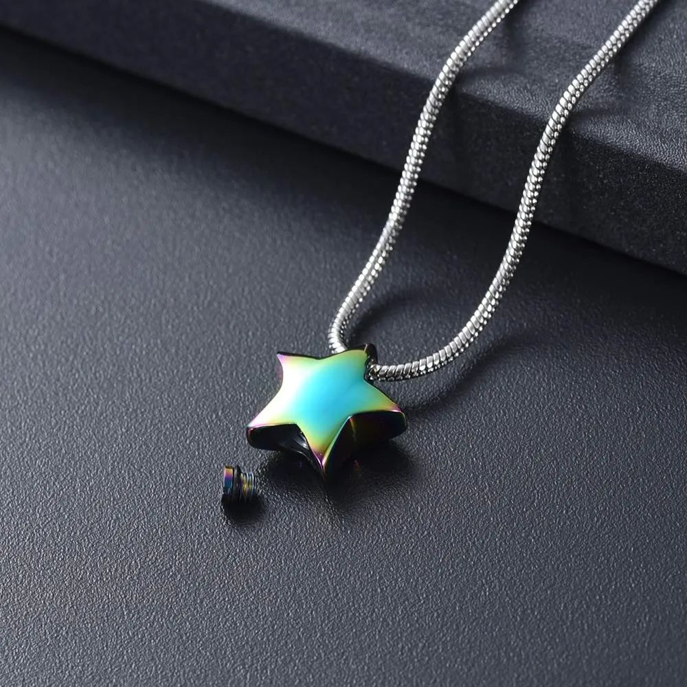 Catene Ciondolo a forma di piccola stella Gioielli per cremazione Urna Ciondolo Ceneri Medaglioni commemorativi Collana ricordo Per donna Uomo_voghion.com