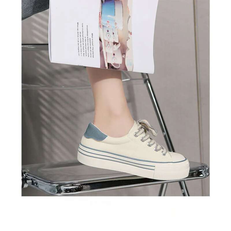 2024 New Women's Casual Fashion Trend Versatile White Thick Sole Board Shoes_vogvips.com