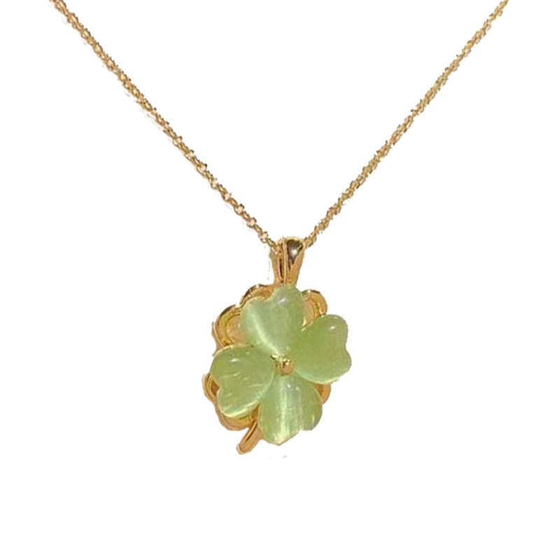 Collane a rotazione, set da donna, accessori, design di nicchia, pietre occhio di gatto sulla clavicola di fascia alta e versatili_voghion.com