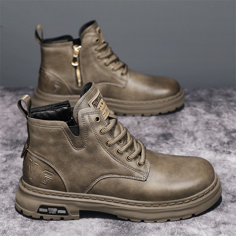 Herbst und Winter Modemarke Leder Martin Stiefel Casual Herrenschuhe High Top Arbeitsstiefel Höhe-up vielseitige Herren_voghion.com