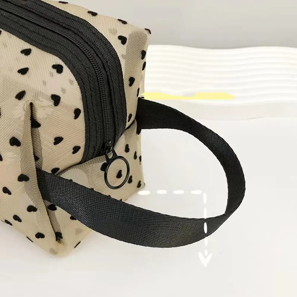 5Pcs Love Print Mesh Cosmetic Portable Toiletry Organizer Makeup Bag Multifunction Transparent Women Lipstick Storage_voghion.com
