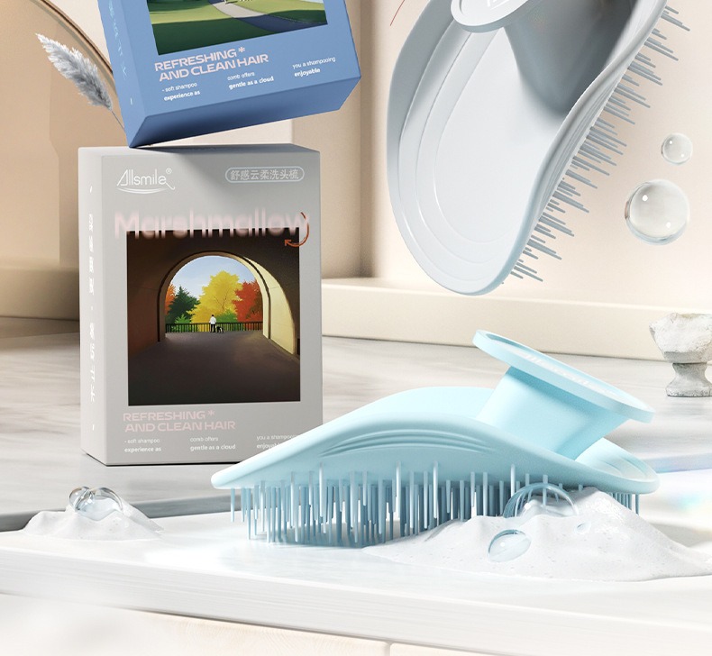Shampooborstel voor hoofdhuidmassage voor vrouwen - Haarwasapparaat voor thuisgebruik voor diepe reiniging en verzorging onder de douche_voghion.com