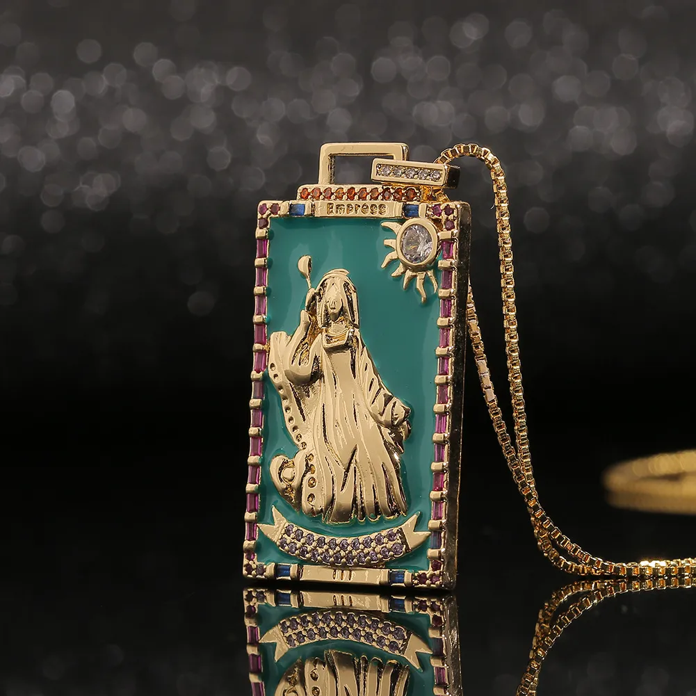 Collana con ciondolo carta dei tarocchi stile hip hop_voghion.com