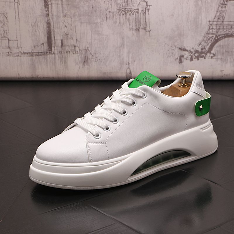 Atmungsaktive weiße lässige koreanische Ausgabe trendige Schnürschuhe Sommer neue hohe Herrensportschuhe_voghion.com