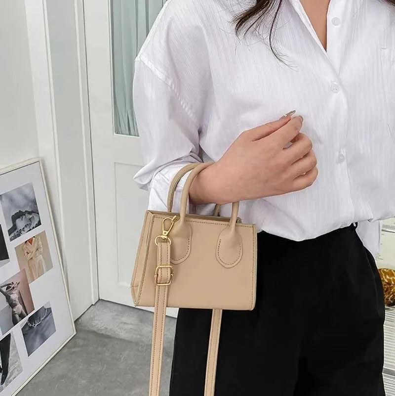 Elegant Top Handle Shoulder Bag For Women Solid Color Pu Leather_voghion.com