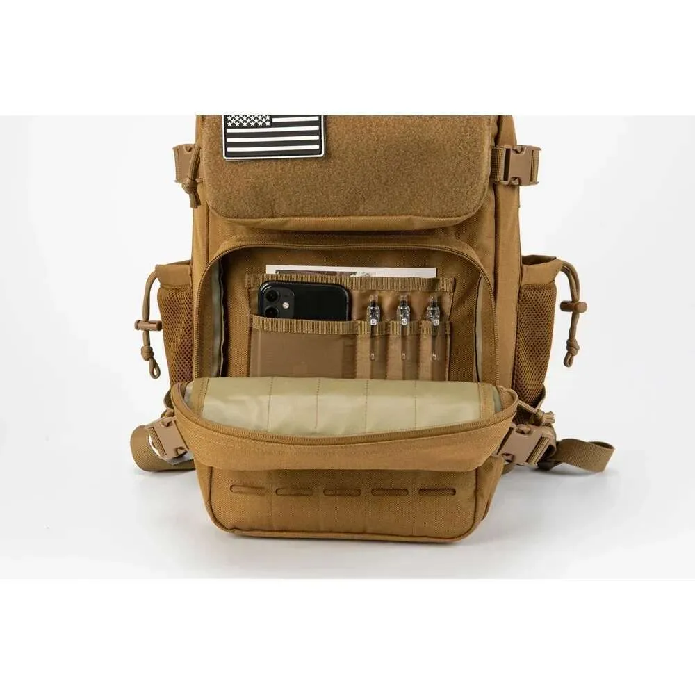 Zaino tattico da 25L/45L per donna/uomo, per sopravvivenza all'aperto, con taglio laser, Molle, per escursionismo, scuola, palestra, zaino con doppia tazza_voghion.com