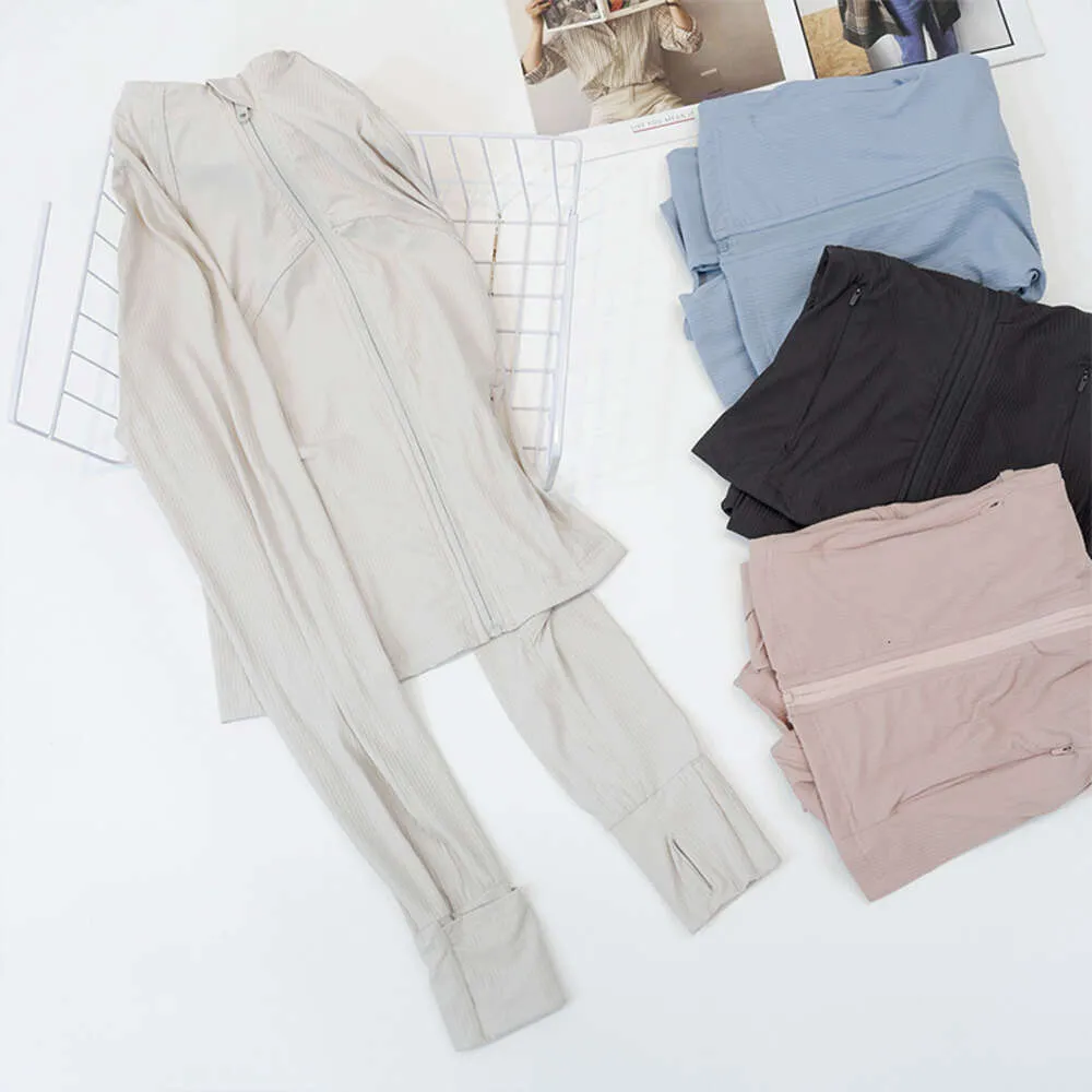 Yoga Cropped Define Coat Long Sleeve Shirt Rib Short Womens Tight Thin Jacket Breathable Cardigan Sportswear Summer_voghion.com