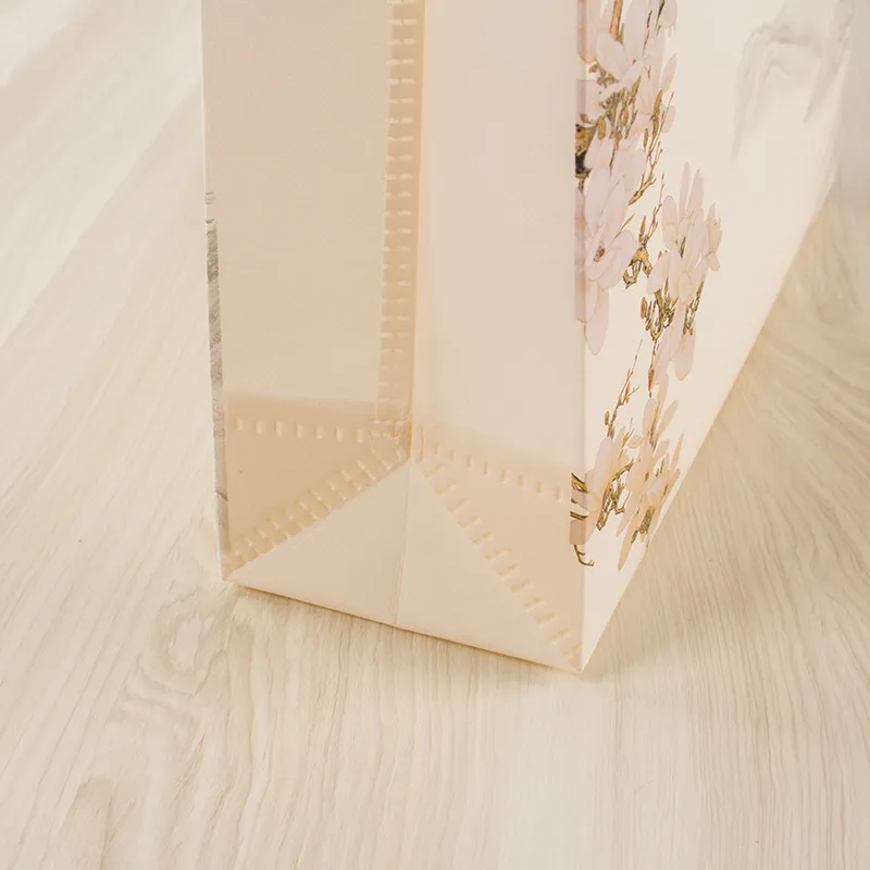 Non-woven Shopping Eco Large Capacity Portable Storage Pouch Flower Bird Print Handbag Reusable Foldable Shoulder Bag_voghion.com