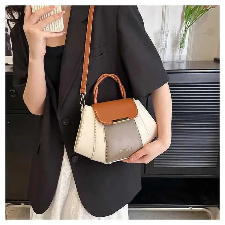 Explosions Contrast Color Portable Female Spring and Summer Niche Design Joker Small Bag Advanced Texture Shoulder_voghion.com