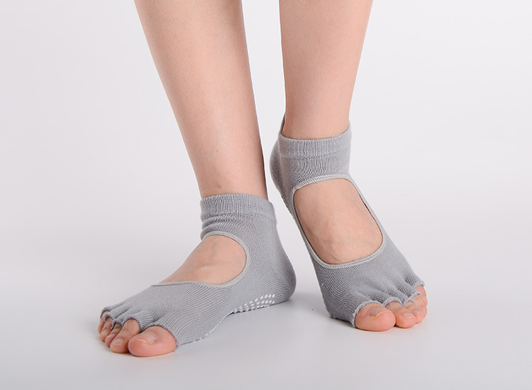 Surge Surge Pure Cotton Sports Yoga Five-Toe Socks With Anti-Slip Sole, Back And Open Toe, Women's Separator Socks, Toe Clip,_voghion.com