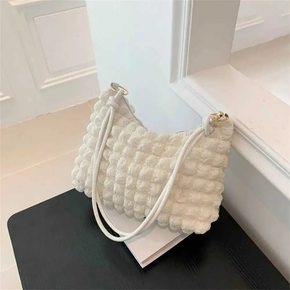 Gesteppte Damen Schultertasche Aus Canvas Gefaltete Handtasche_voghion.com