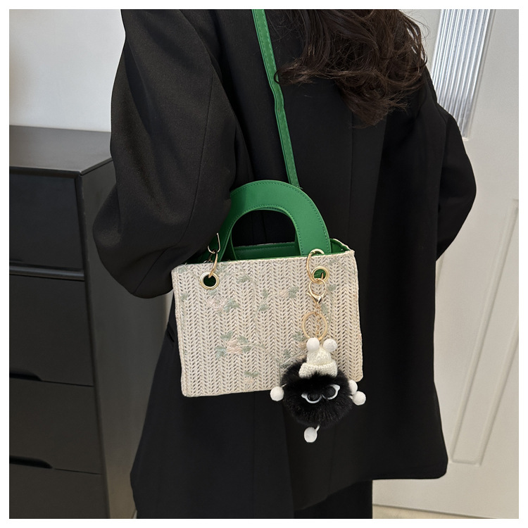 Sac à main tissé tendance pour femmes, sac à bandoulière tendance pour bord de mer, sac de plage, Style occidental, nouvelle collection été 2024_voghion.com