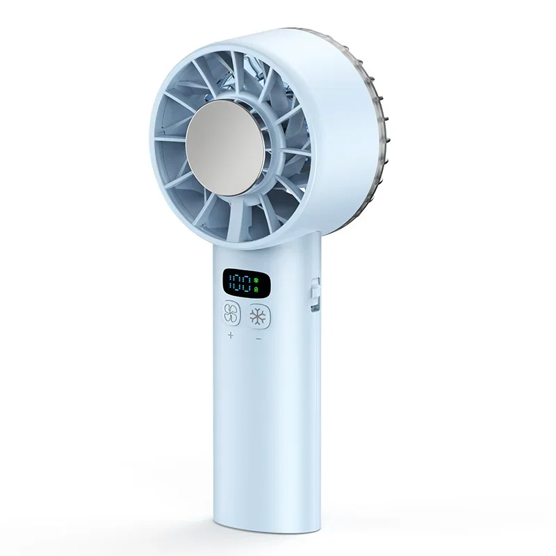 Handheld Portable Cooling Fan With Digital Display And Led Light_voghion.com