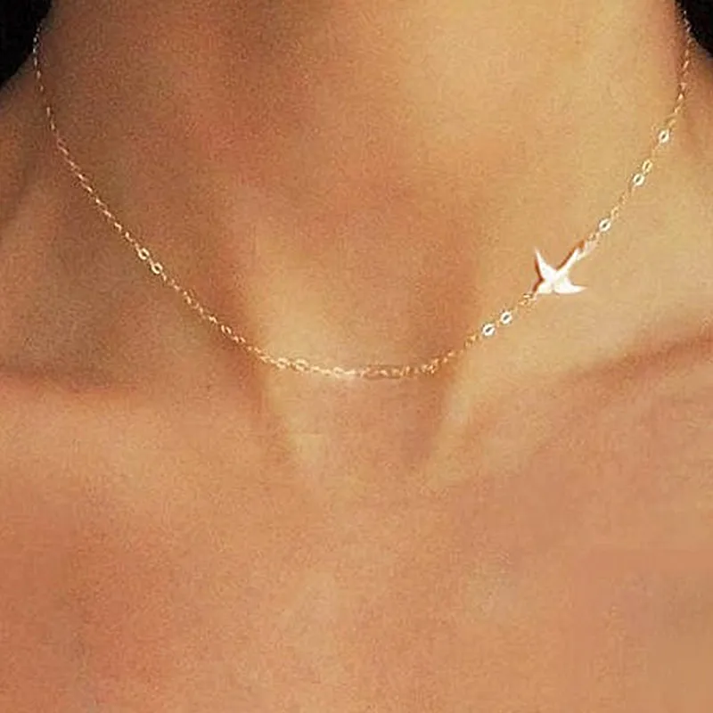 Collane con ciondolo Collana con uccello in acciaio inossidabile, carina e piccola, regalo per la mamma, moglie, sorella, amica_voghion.com